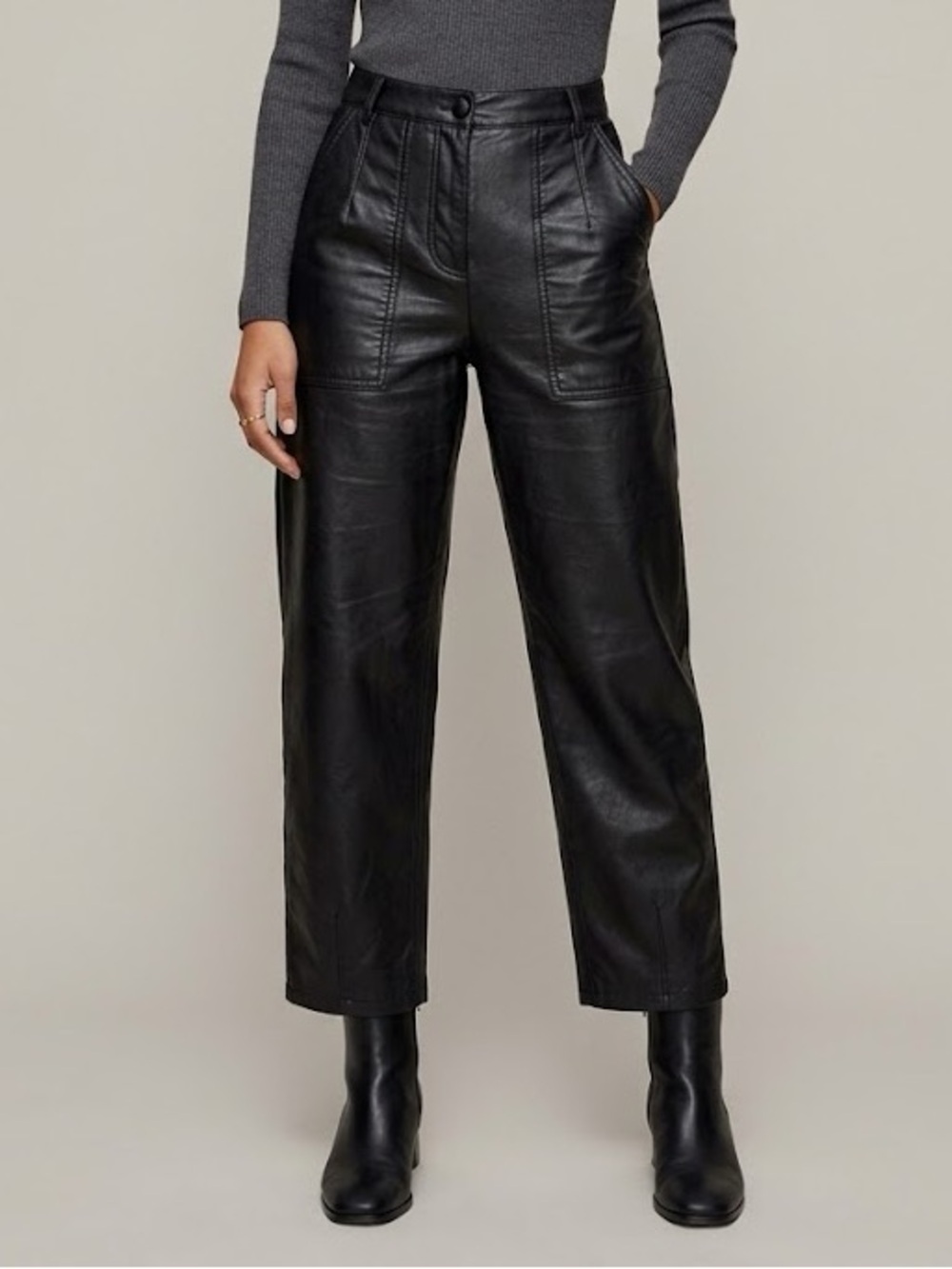 Wilfred Black faux Leather pants